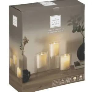 COFFRET 3 BOUGIES LED FLAMME VASCILLANTE