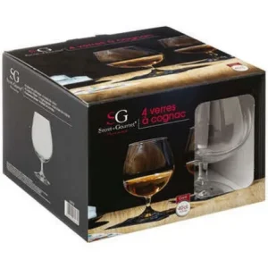 COFFRET 4 VERRES COGNAC 40 CL