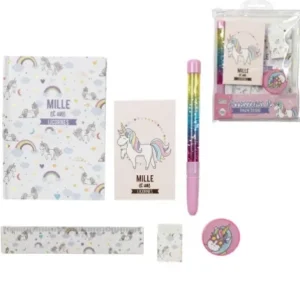 COFFRET ACCESSOIRES DE PAPETERIE LICORNE