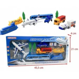 COFFRET AEROPORT AVEC AVION ET VEHICULES