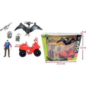 COFFRET DINOSAURE AVEC QUAD ET ACCESSOIRES