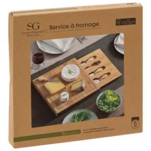 COFFRET FROMAGE BAMBOU 5 PIECES 30X30 CM