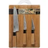 COFFRET PLANCHE A DECOUPER ET 3 COUTEAUX BLACKBAMBOO INOX