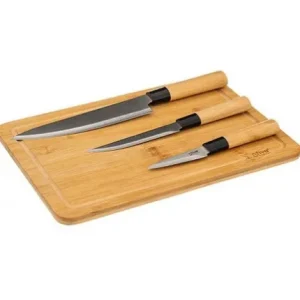 COFFRET PLANCHE A DECOUPER ET 3 COUTEAUX BLACKBAMBOO INOX