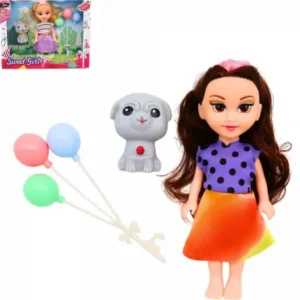 COFFRET POUPEE 15 CM MECHE COULEUR ET BALLONS