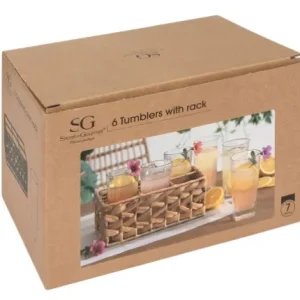 COFFRET RACK NATUREL 6 GOBELETS 25 CL