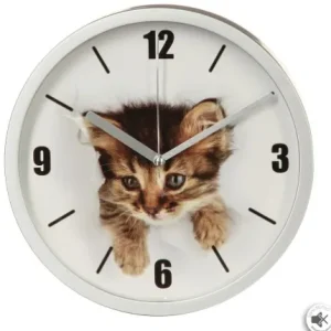 HORLOGE LOLY CHAT DIAMETRE 22 CM SILENCIEUSE