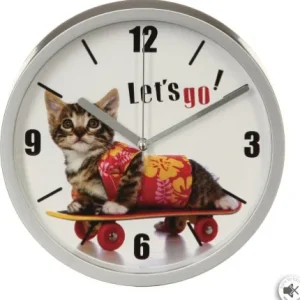 HORLOGE LOLY CHAT DIAMETRE 22 CM SILENCIEUSE