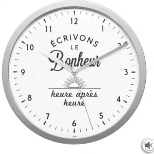 HORLOGE PLASTIQUE LOLY DIAMETRE 22 CM AVEC MESSAGE