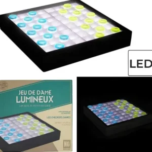 JEU DE DAMES TRANSPARENT LED