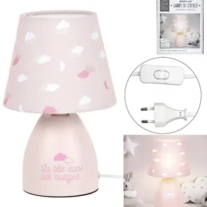 LAMPE DE CHEVET ENFANT ROSE