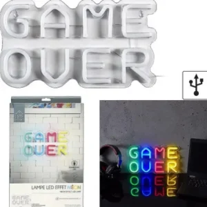 LAMPE LED EFFET NEON GAME OVER USB