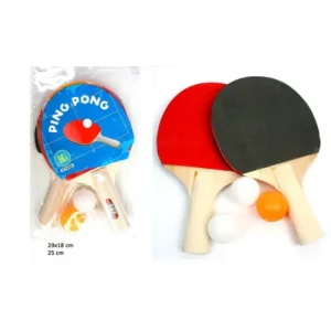 LOT DE 2 RAQUETTES PING PONG AVEC 3 BALLES