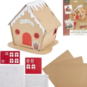 MAISON DE NOEL A CONSTRUIRE ET A COLORIER