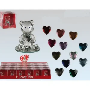 OURS EN VERRE COEUR 4.5 CM