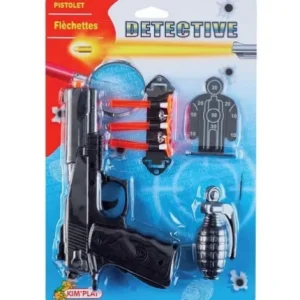 PANOPLIE PISTOLET GRENADE CIBLE ET FLECHES