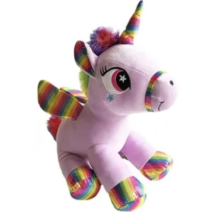 PELUCHE LICORNE ASSISE 21 CM