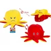 PELUCHE POULPE REVERSIBLE ROUGE ET JAUNE 25 CM