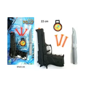 PISTOLET FLECHE POLICE 22CM AVEC FLECHE