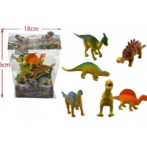 SAC DE 6 DINOSAURES 20.5X29 CM