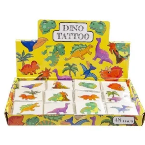 SACHET DE 12 TATOUAGES DINOSAURE (1 boite de 48 sachets de 12 )