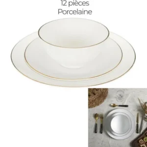 SERVICE DE TABLE PORCELAINE 12 PIECES