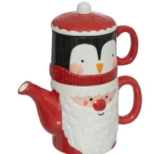 THEIERE TASSE FORME PERE NOEL HAUTEUR 18 CM