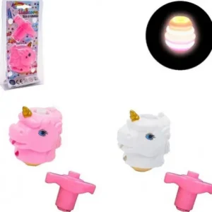 TOUPIE LICORNE LUMINEUSE ET SONORE 8 CM