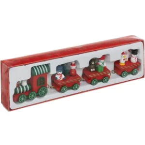 TRAIN EN BOIS PERSONNAGE DE NOEL 22 CM