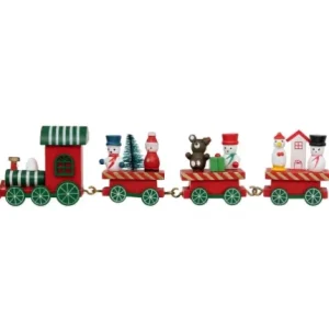 TRAIN EN BOIS PERSONNAGE DE NOEL 22 CM