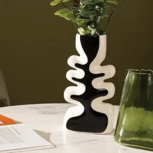 VASE VAGUE TWISTED LIME CERAMIQUE 28 CM